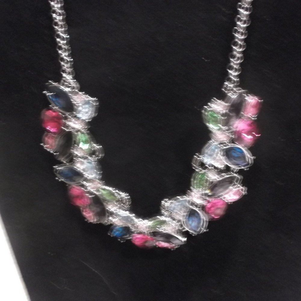 Paparazzi multicolored flower and stone necklace and chandelier earrings